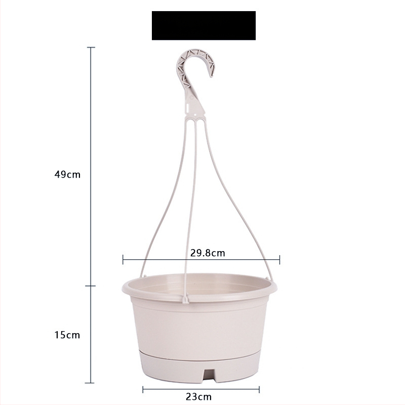 Ghiveci suspendat, plastic reciclat, respirabil, rezistent la deformări, durabil