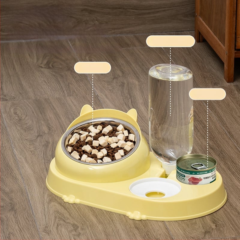 Котешка двойна купа с автоматично подаване на вода – пластмаса, CUUKIEE