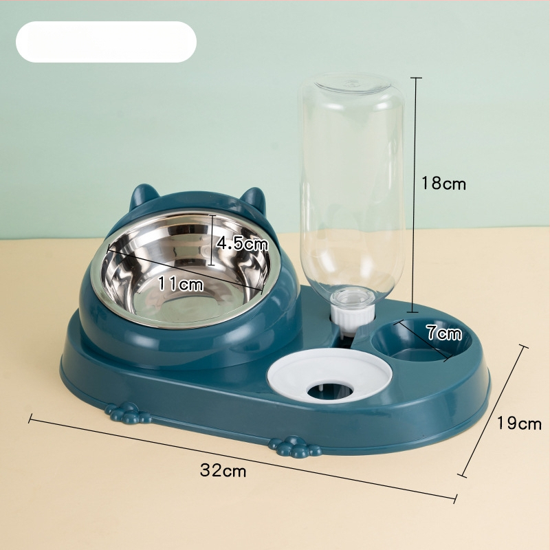 Котешка двойна купа с автоматично подаване на вода – пластмаса, CUUKIEE