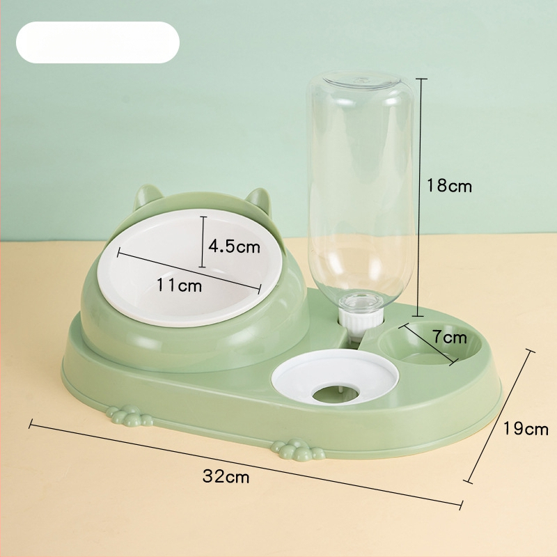 Котешка двойна купа с автоматично подаване на вода – пластмаса, CUUKIEE