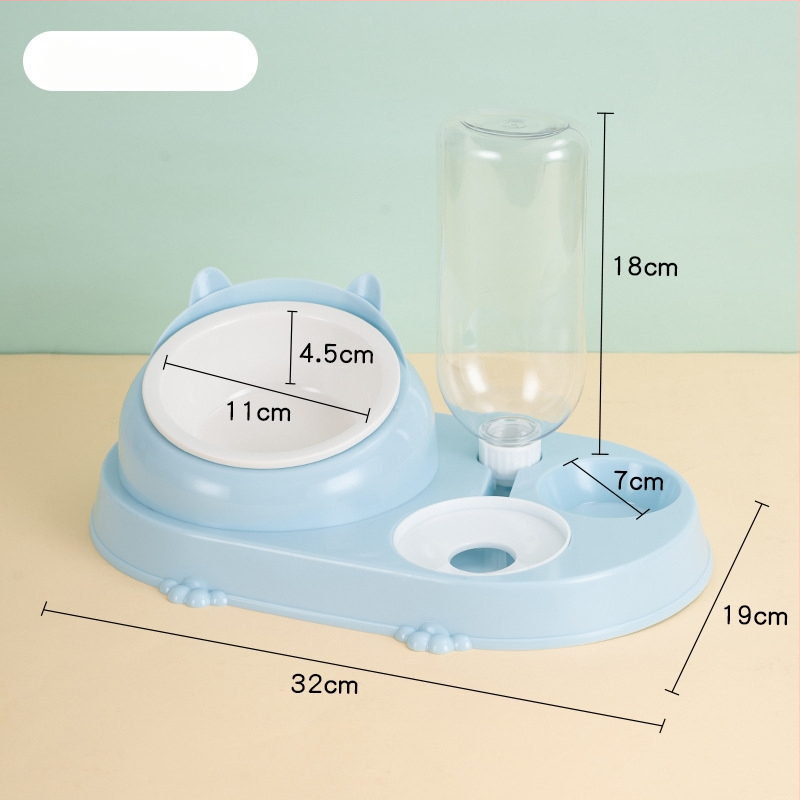 Котешка двойна купа с автоматично подаване на вода – пластмаса, CUUKIEE