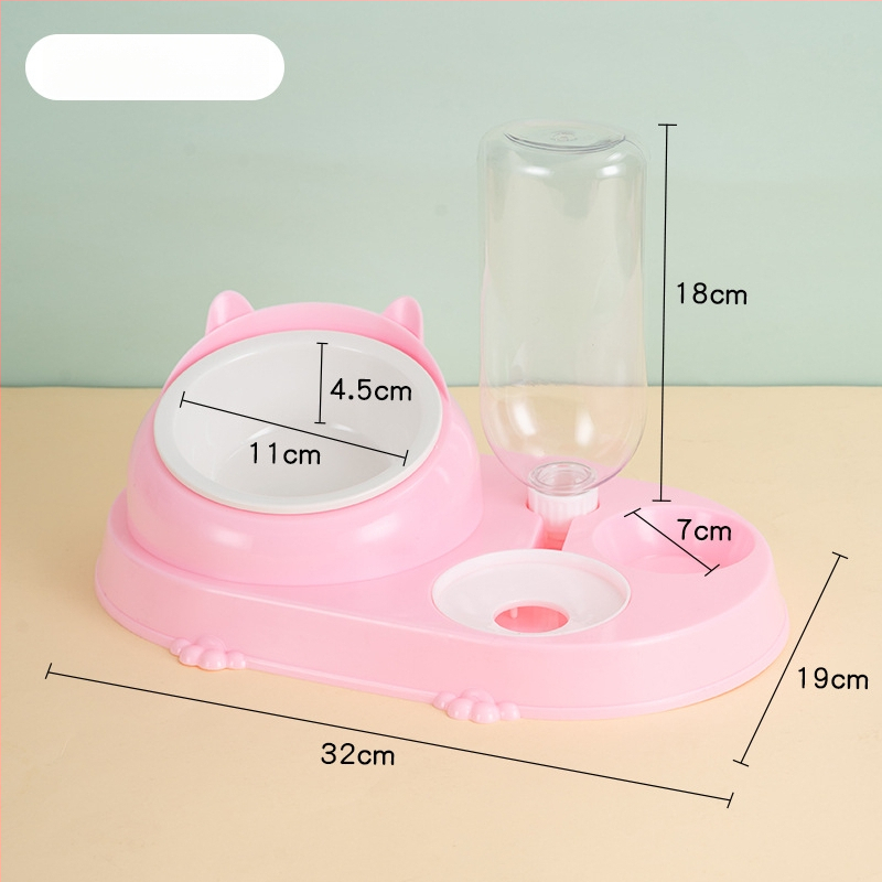 Котешка двойна купа с автоматично подаване на вода – пластмаса, CUUKIEE