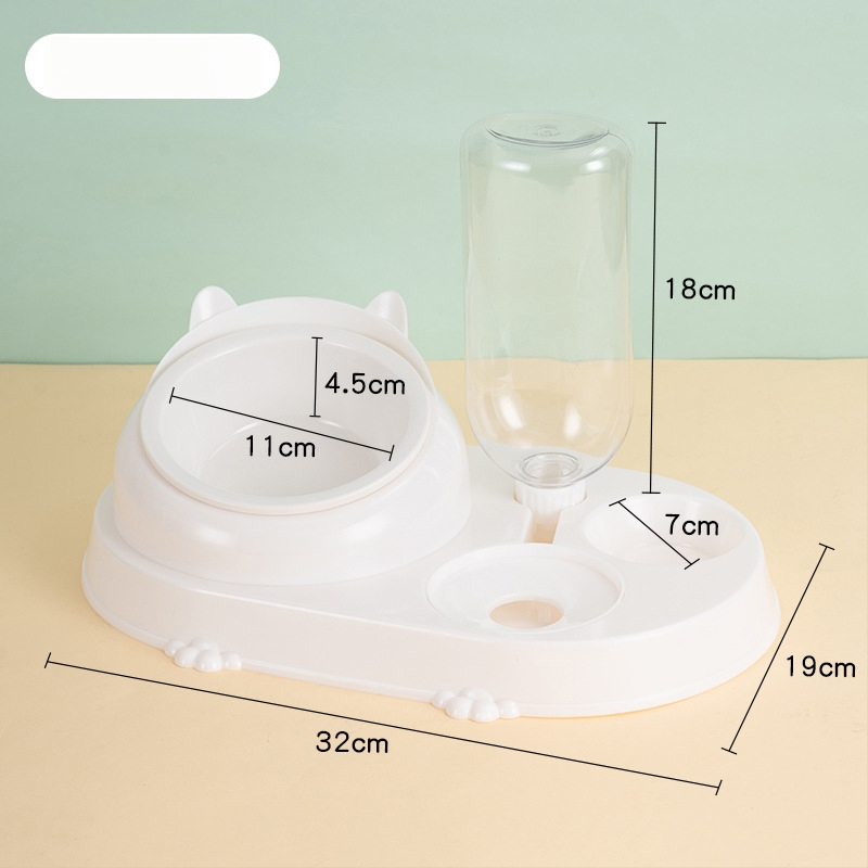 Котешка двойна купа с автоматично подаване на вода – пластмаса, CUUKIEE