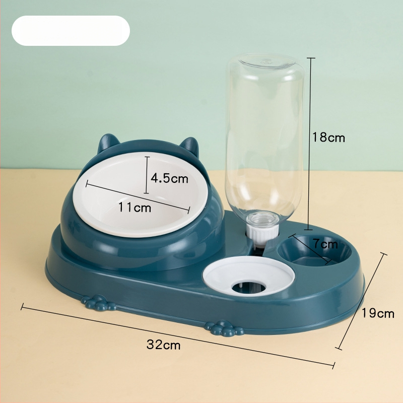 Котешка двойна купа с автоматично подаване на вода – пластмаса, CUUKIEE