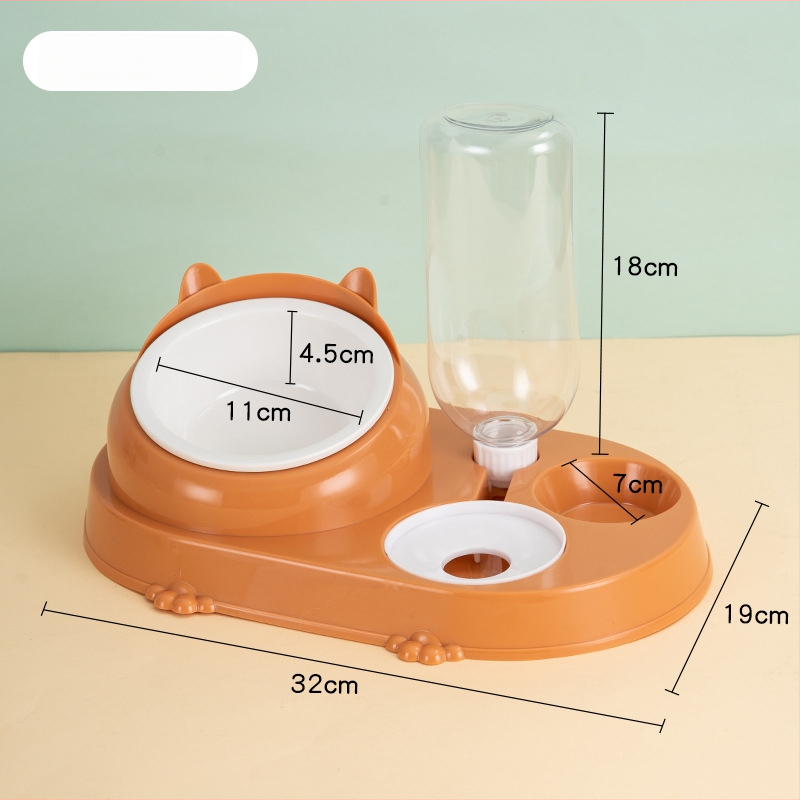 Котешка двойна купа с автоматично подаване на вода – пластмаса, CUUKIEE