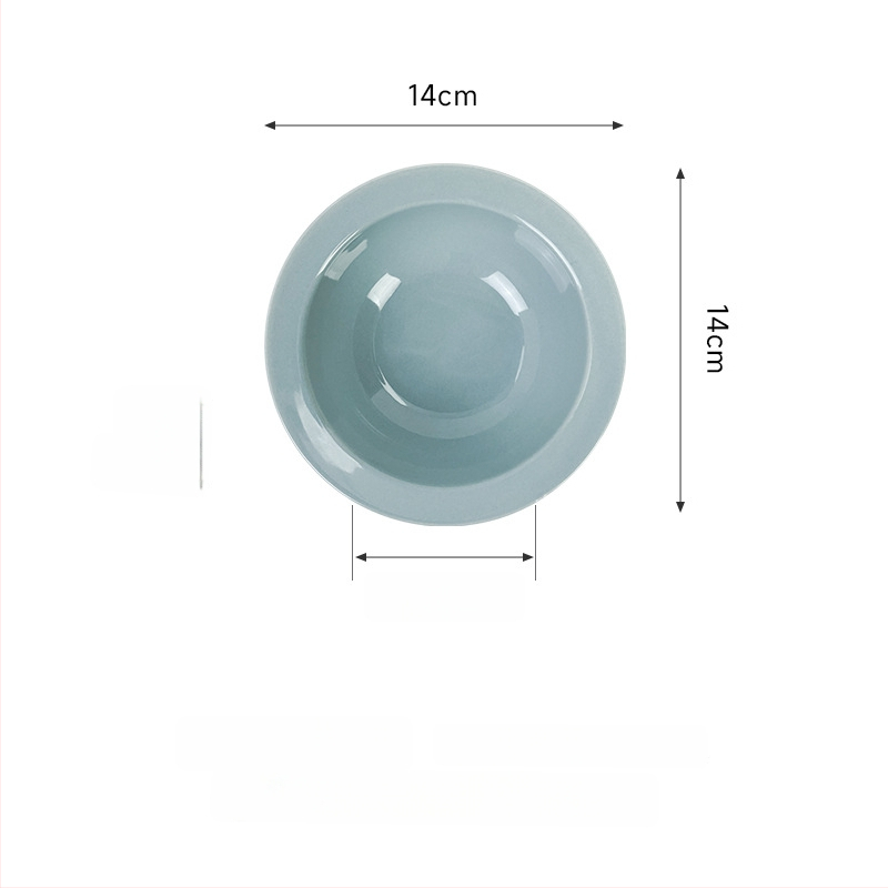 Керамична котешка купичка с форма на летящ диск и защита на ръба за хранене