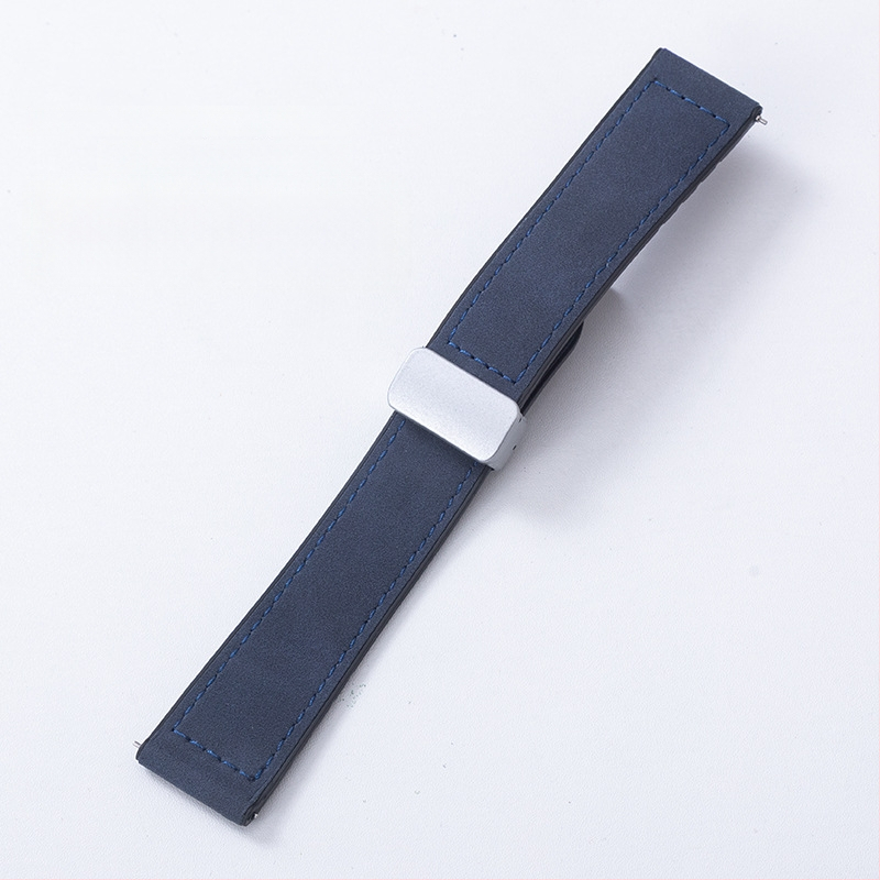 Crazy Horse ādas viedpulksteņa siksna ar magnētisku salokāmu sprādzi, saderīga ar Samsung Watch un Huawei GT3