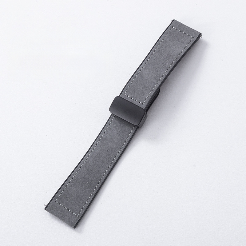 Crazy Horse ādas viedpulksteņa siksna ar magnētisku salokāmu sprādzi, saderīga ar Samsung Watch un Huawei GT3