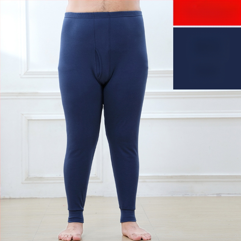 Unisex dugačke gaće od češanog pamuka, veličina XL, crvene boje, 100% pamuk, tople za jesen