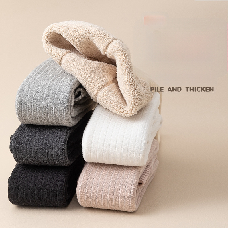 Vaikų medvilnės fliisvoodiga kelnės, aukštas liemuo, devynių taškų ilgis, žieminis audinys, 76,9% medvilnė