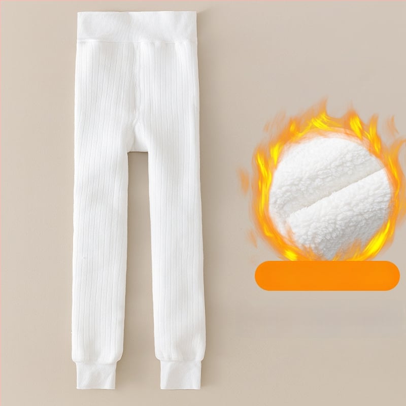 Vaikų medvilnės fliisvoodiga kelnės, aukštas liemuo, devynių taškų ilgis, žieminis audinys, 76,9% medvilnė