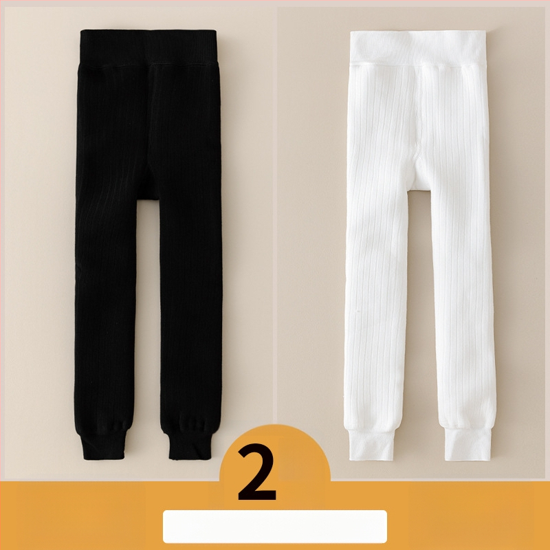 Vaikų medvilnės fliisvoodiga kelnės, aukštas liemuo, devynių taškų ilgis, žieminis audinys, 76,9% medvilnė