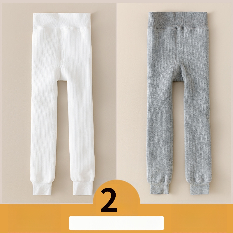 Vaikų medvilnės fliisvoodiga kelnės, aukštas liemuo, devynių taškų ilgis, žieminis audinys, 76,9% medvilnė