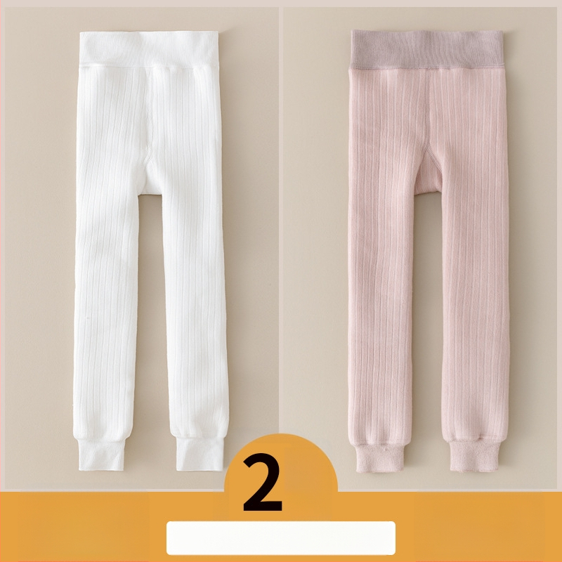 Vaikų medvilnės fliisvoodiga kelnės, aukštas liemuo, devynių taškų ilgis, žieminis audinys, 76,9% medvilnė