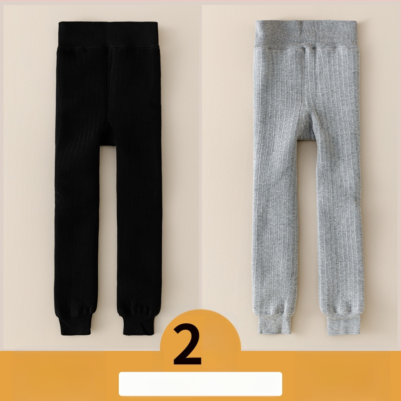 Vaikų medvilnės fliisvoodiga kelnės, aukštas liemuo, devynių taškų ilgis, žieminis audinys, 76,9% medvilnė