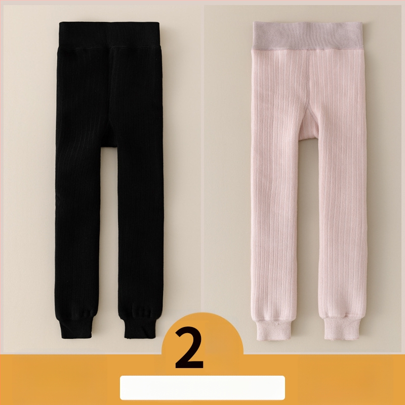 Vaikų medvilnės fliisvoodiga kelnės, aukštas liemuo, devynių taškų ilgis, žieminis audinys, 76,9% medvilnė