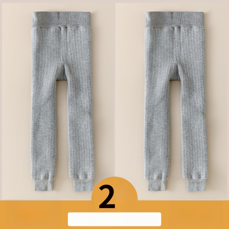 Vaikų medvilnės fliisvoodiga kelnės, aukštas liemuo, devynių taškų ilgis, žieminis audinys, 76,9% medvilnė