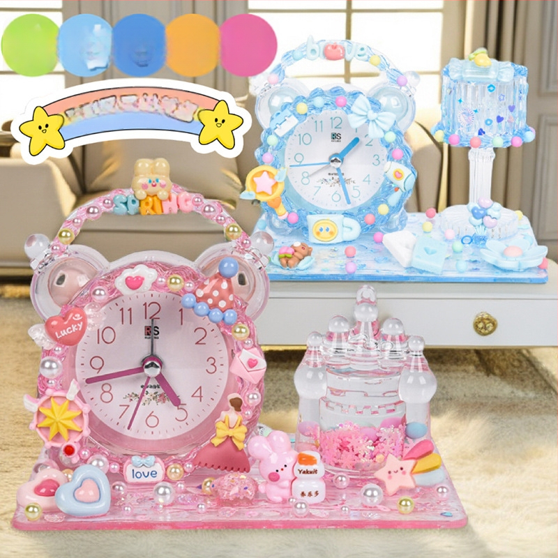 Bērnu modinātājs, karikatūru stilā, darbojas ar baterijām, elektroniska kustība, plastmasas korpuss