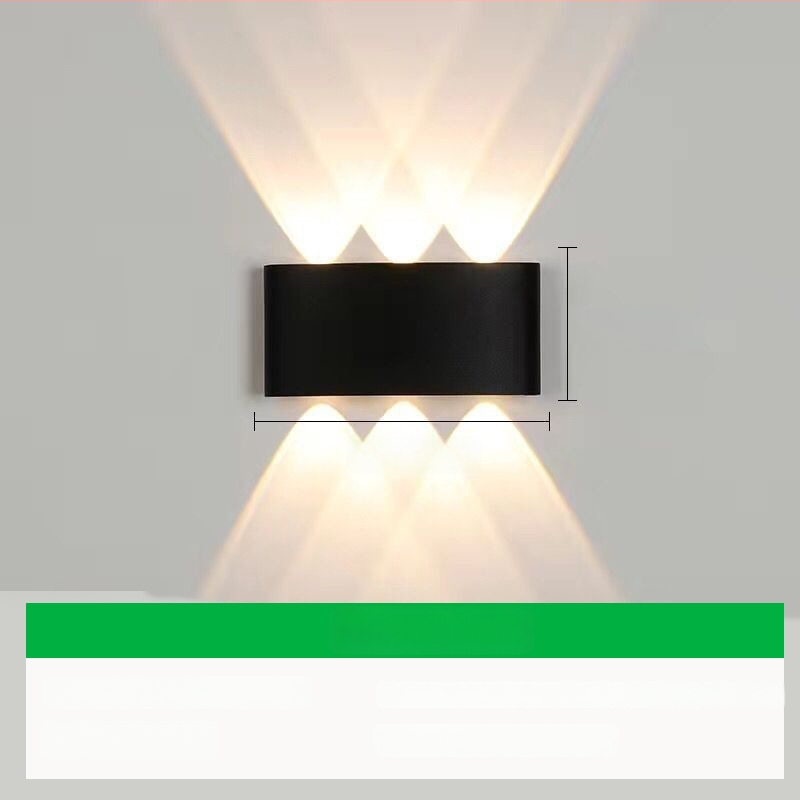 Išorinis sieninis LED šviestuvas su aliuminio gaubtu ir aliuminio korpusu, įtampa ≤36V