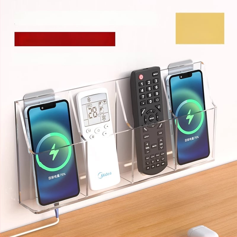 ABS sieninis laikiklis saugojimui nuotolinėms ir telefonams — šiuolaikinis minimalistinis stilius, saugojimas ir organizavimas, pritaikymas įmanomas