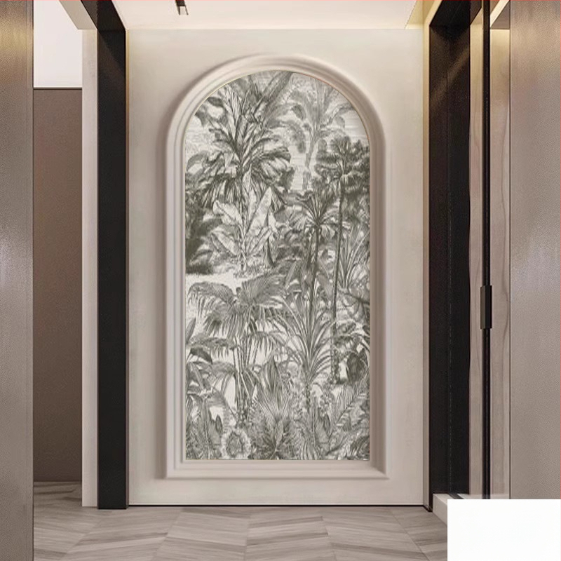 Francia stílusú erdei szarvas falburkolat, íves falikép, szintetikus rostokból, 3 rétegű összetétel