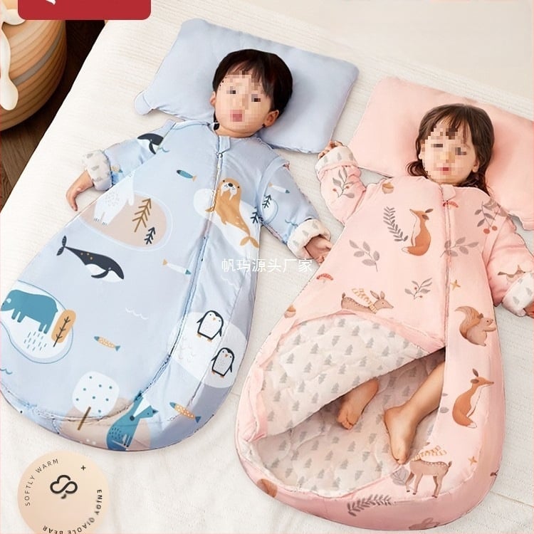 Baba hálózsák ősz–télre, vastagított, tiszta pamut anyag, kasmír töltés