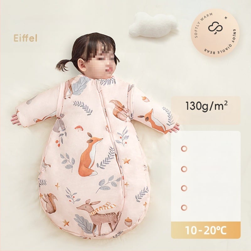 Baba hálózsák ősz–télre, vastagított, tiszta pamut anyag, kasmír töltés