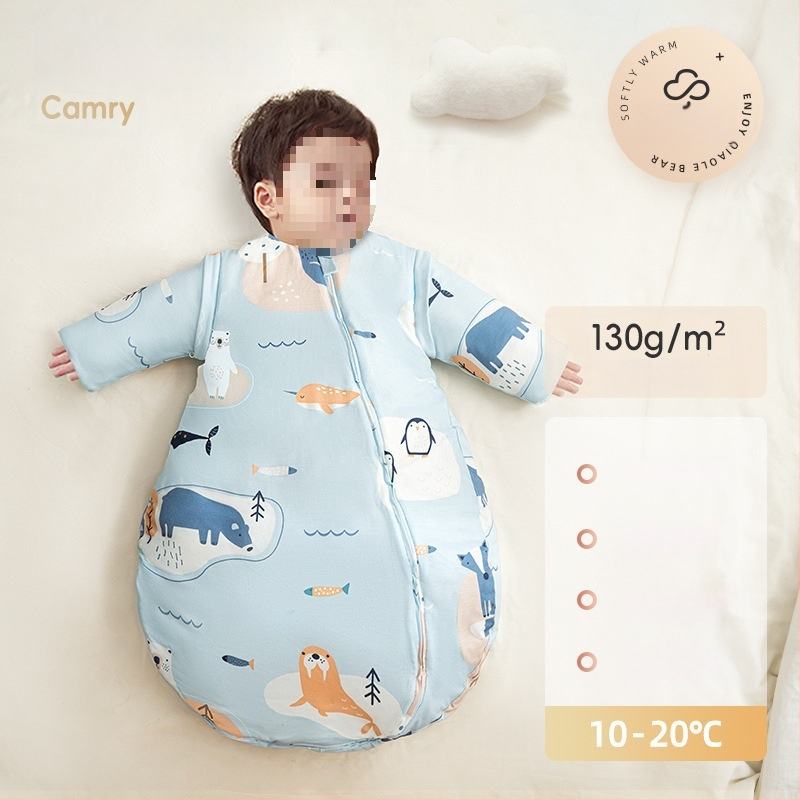 Baba hálózsák ősz–télre, vastagított, tiszta pamut anyag, kasmír töltés