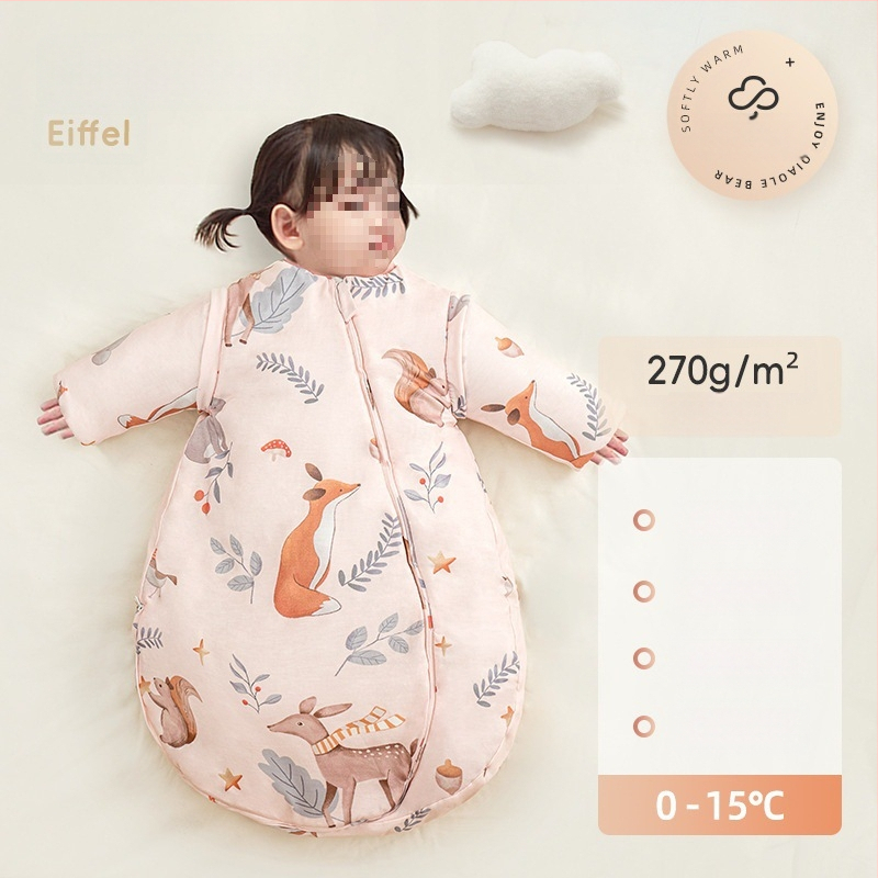 Baba hálózsák ősz–télre, vastagított, tiszta pamut anyag, kasmír töltés