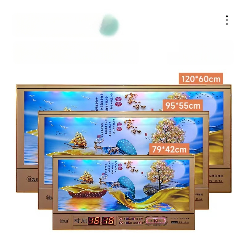 Tiesnstūra sienas pulkstenis ar metāla rāmi un LED digitālo displeju, mūžīgais kalendārs, 24 saules periodi, termometrs