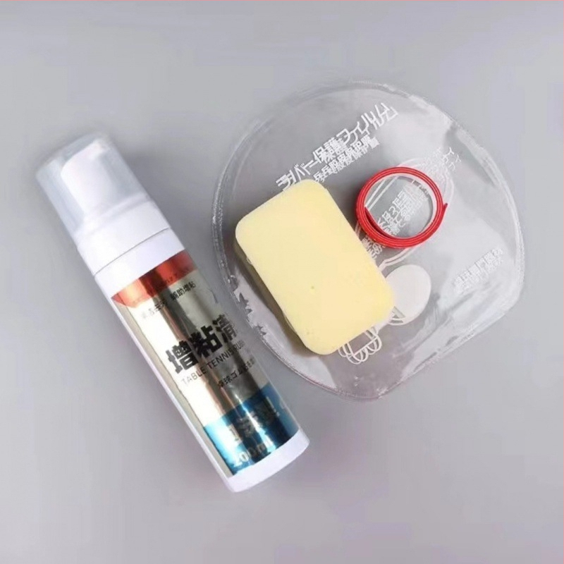 Cool Sleep Stalo teniso raketės gumos valymo ir priežiūros skystis su putų šluoste – viskozės didinimo komplektas