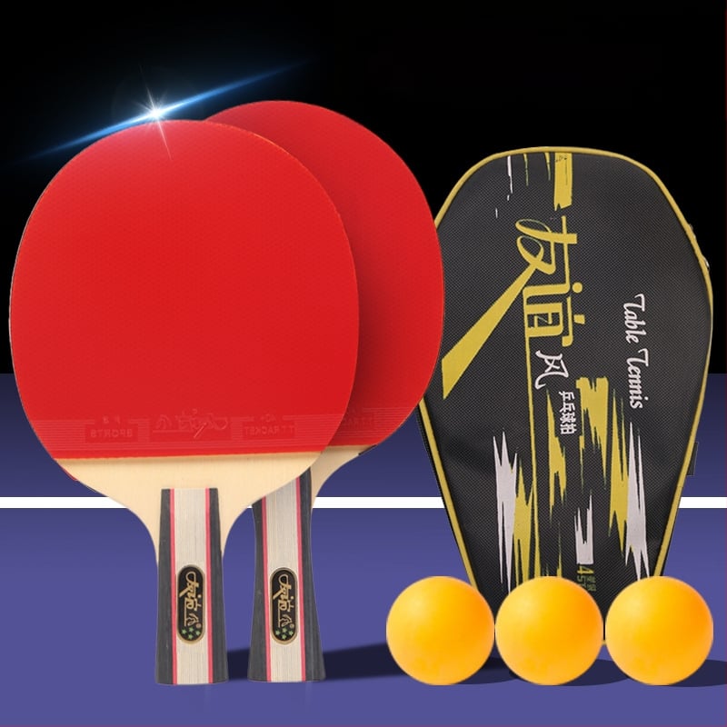 Galda tenisa rakete ar divpusēju pretlīmējošu gumiju, pamats no poplera koka, horizontāla rokture, apstrādes pielāgošana, izdrukāts logotips.