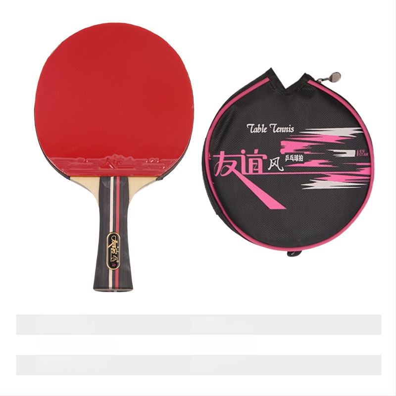 Galda tenisa rakete ar divpusēju pretlīmējošu gumiju, pamats no poplera koka, horizontāla rokture, apstrādes pielāgošana, izdrukāts logotips.