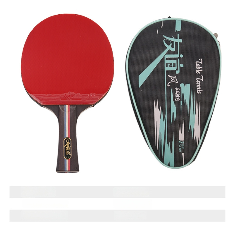 Galda tenisa rakete ar divpusēju pretlīmējošu gumiju, pamats no poplera koka, horizontāla rokture, apstrādes pielāgošana, izdrukāts logotips.