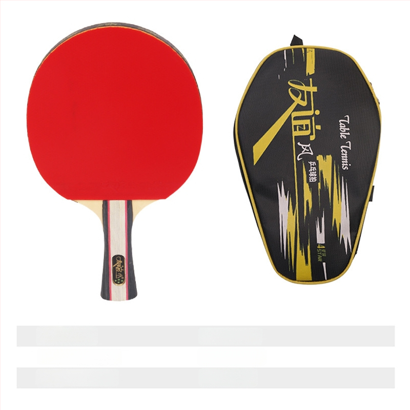 Galda tenisa rakete ar divpusēju pretlīmējošu gumiju, pamats no poplera koka, horizontāla rokture, apstrādes pielāgošana, izdrukāts logotips.