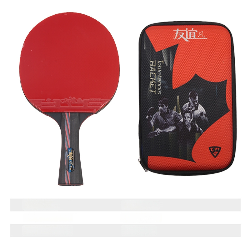 Galda tenisa rakete ar divpusēju pretlīmējošu gumiju, pamats no poplera koka, horizontāla rokture, apstrādes pielāgošana, izdrukāts logotips.