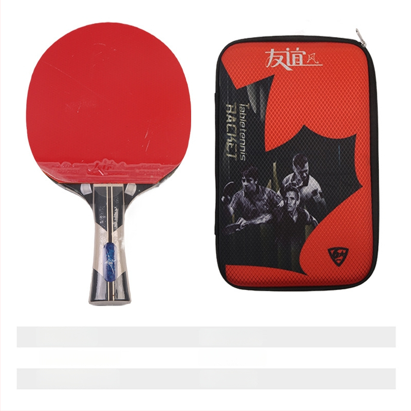 Galda tenisa rakete ar divpusēju pretlīmējošu gumiju, pamats no poplera koka, horizontāla rokture, apstrādes pielāgošana, izdrukāts logotips.