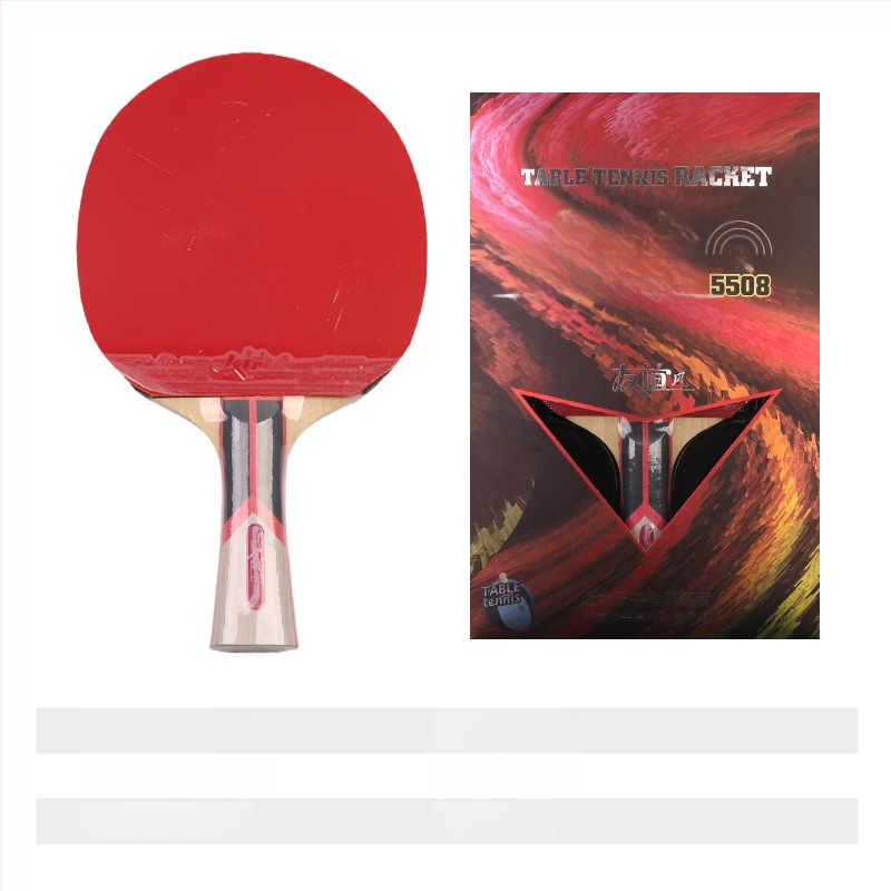 Galda tenisa rakete ar divpusēju pretlīmējošu gumiju, pamats no poplera koka, horizontāla rokture, apstrādes pielāgošana, izdrukāts logotips.