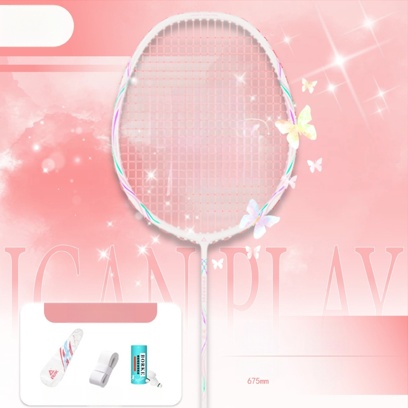 Badmintona rakete ar oglekļa šķiedras rāmi (svars 85-89 g; rokturis G5; tiešais sitiens; vidēja stingrība)