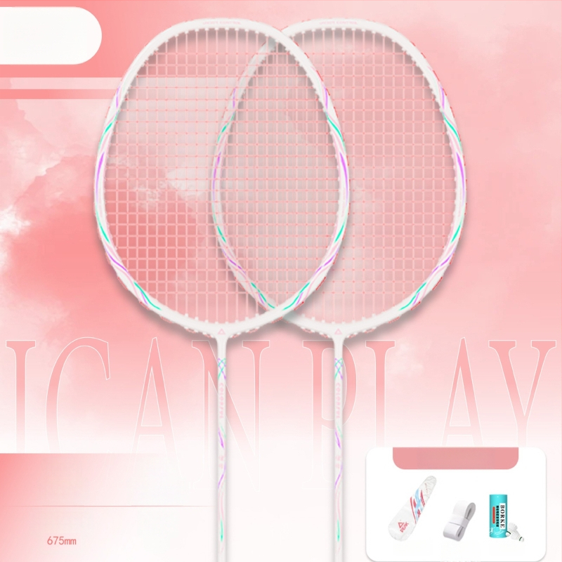 Badmintona rakete ar oglekļa šķiedras rāmi (svars 85-89 g; rokturis G5; tiešais sitiens; vidēja stingrība)