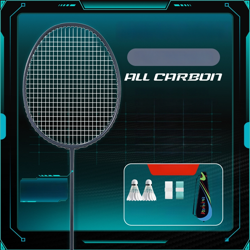 YImiba badmintona rekete, pilnīgs oglekļa šķiedras rāmis, 30T konfigurācija, neilona diegi, svars 80–84 g, vispusēja veiktspēja