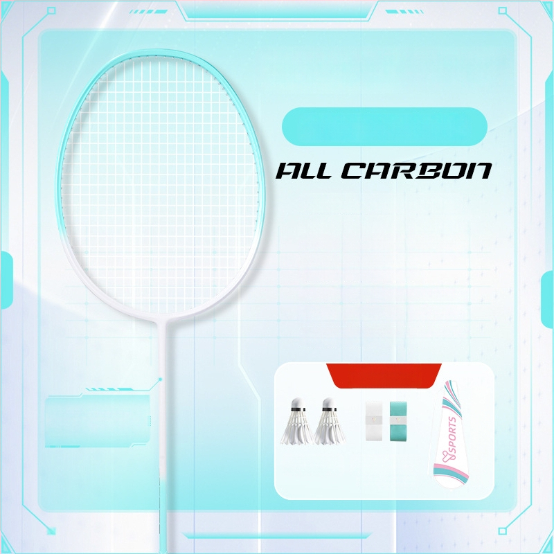 YImiba badmintona rekete, pilnīgs oglekļa šķiedras rāmis, 30T konfigurācija, neilona diegi, svars 80–84 g, vispusēja veiktspēja