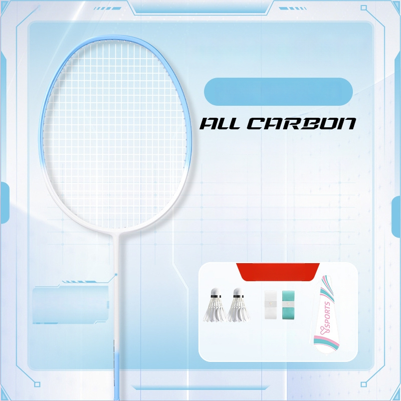 YImiba badmintona rekete, pilnīgs oglekļa šķiedras rāmis, 30T konfigurācija, neilona diegi, svars 80–84 g, vispusēja veiktspēja