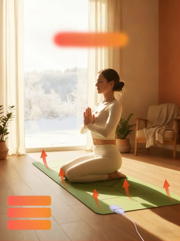 Grafēna apkures jogas paklājs, PU+gumijas konstrukcija, neslīdošs, 5 mm, 3500 g