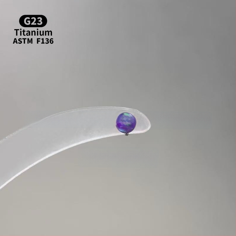 Ανδρικά/Γυναικεία γεωμετρικά σκουλαρίκια με οπάλ από κράμα τιτάνιου F136, γυαλισμένη επιφάνεια, εσωτερική βίδα για χείλη/ώτα