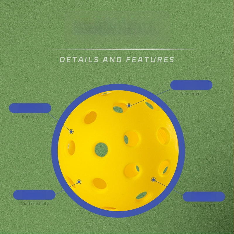 Iekštelpu pickleball bumbu komplekts – 26/40 caurumu, TPE/PE materiāls, viengabala rotomoldēta konstrukcija