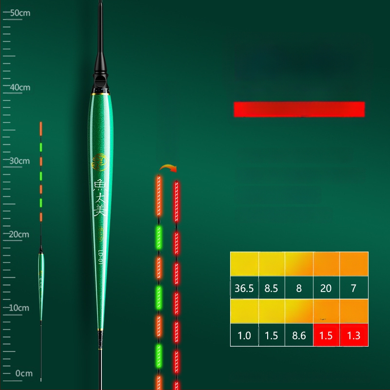 Elektronisks makšķerēšanas pludiņš ar augstu jutību, gaismas indikators, adaptīvā apgaismošana, slaids korpuss, īsi kājiņas, dienā un naktī lietošanai