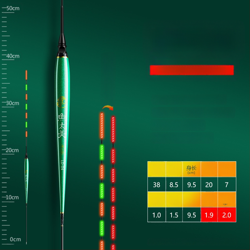Elektronisks makšķerēšanas pludiņš ar augstu jutību, gaismas indikators, adaptīvā apgaismošana, slaids korpuss, īsi kājiņas, dienā un naktī lietošanai