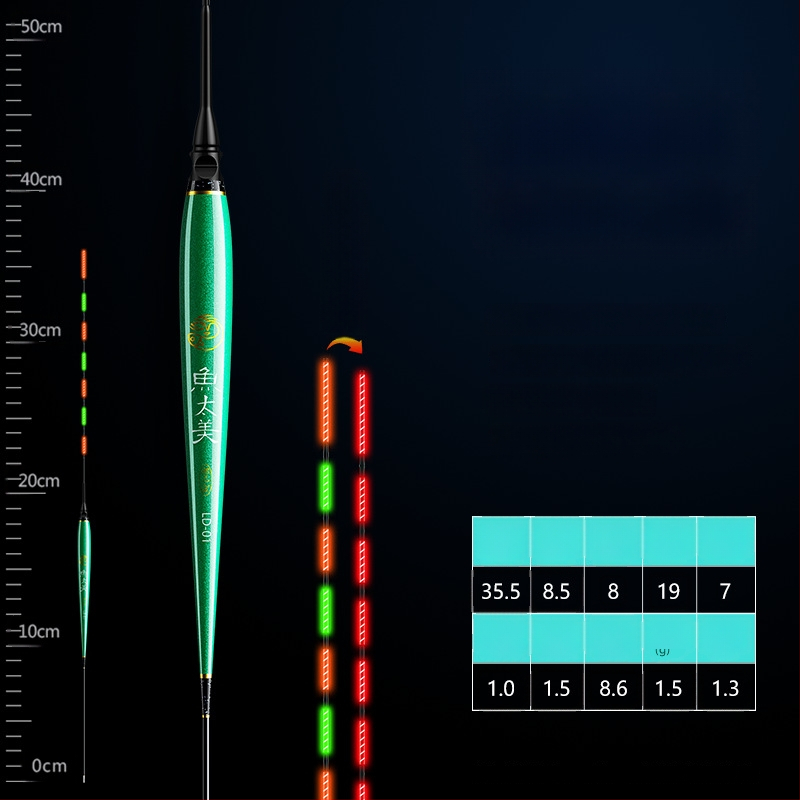Elektronisks makšķerēšanas pludiņš ar augstu jutību, gaismas indikators, adaptīvā apgaismošana, slaids korpuss, īsi kājiņas, dienā un naktī lietošanai
