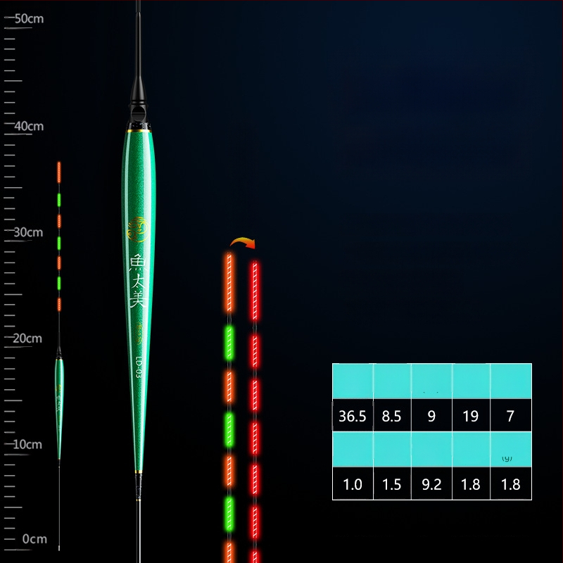 Elektronisks makšķerēšanas pludiņš ar augstu jutību, gaismas indikators, adaptīvā apgaismošana, slaids korpuss, īsi kājiņas, dienā un naktī lietošanai